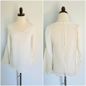 Lust N Must Cream Cold Shoulder Long Sleeve Top, S